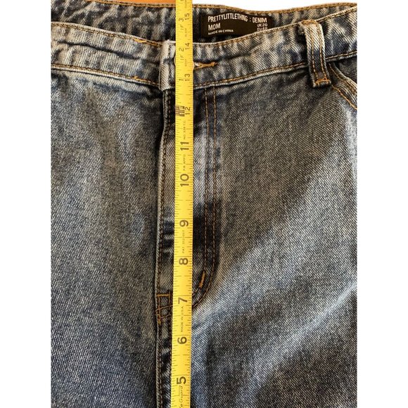 Vintage Pretty Little Thing Women's 16 Mom Jeans High Rise Blue Straight Leg - Picture 5 of 7
